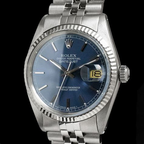 rolex datejust 16014 blue dial|rolex 1601 datejust value.